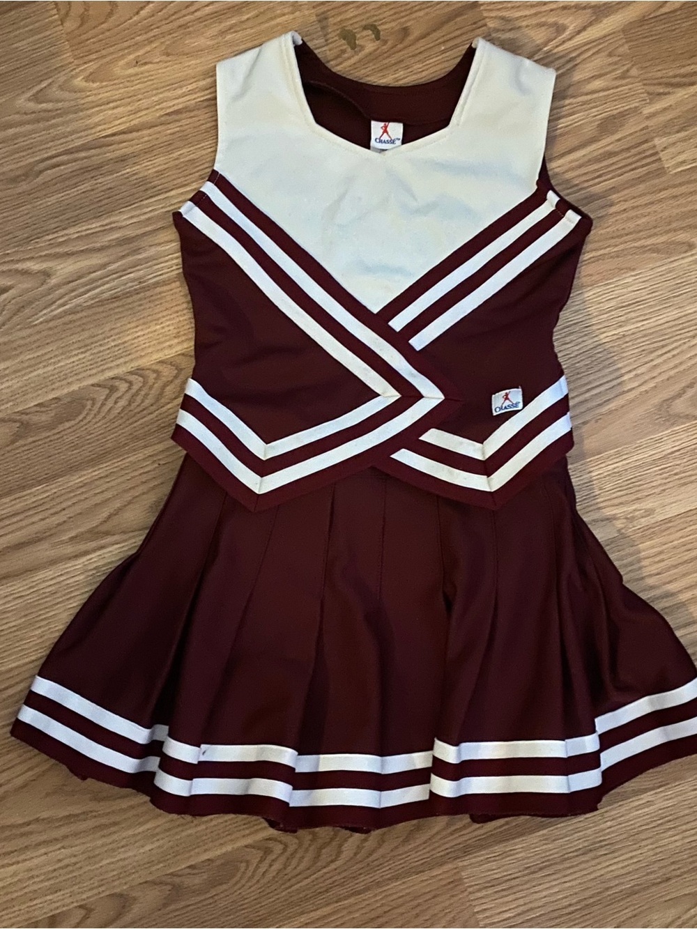 Girls Maroon and White Cheerleading Dress by Chasse